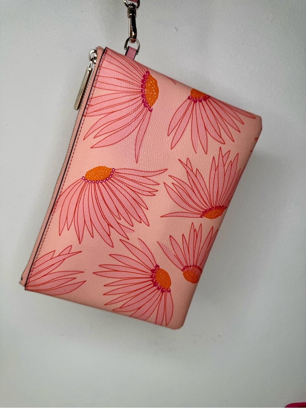 kate spade Pink Floral Wristlet Clutch with Orange Accents - Picture 8 of 8